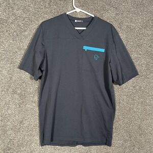 Norrona Fjora Equaliser Shirt Mens Large Black Lightweight V Neck Zip Pocket Tee